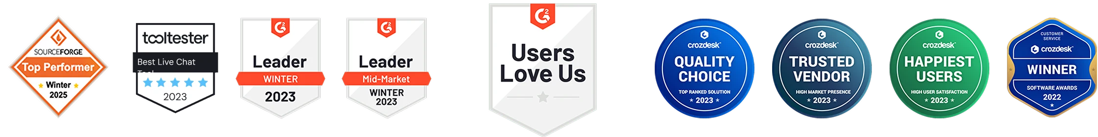 best live chat software badge