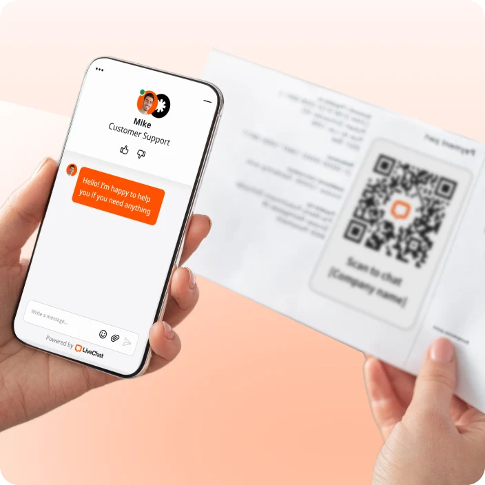 chat QR code on physical items